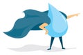 Water super hero with cape Royalty Free Stock Photo