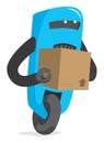 Robot carrying a cardboard box