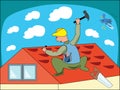 Cartoon illustration of a workman