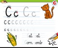 How to write letter C workbook for children