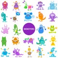 Cartoon Monster and Alien Characters large set Royalty Free Stock Photo