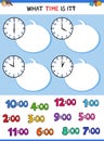 Telling time clock face cartoon task Royalty Free Stock Photo