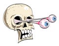 Cartoon image of ancient spooky skull Royalty Free Stock Photo