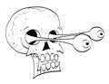 Cartoon image of ancient spooky skull Royalty Free Stock Photo