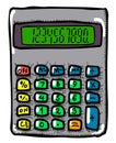 Cartoon image of Calculator. Mathematics symbol