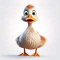Impressive Pixar-style Animated Duck On White Background