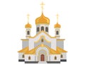 Cartoon image of christian church with gold design Royalty Free Stock Photo