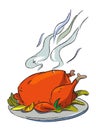 Cartoon image of cooked turkey Royalty Free Stock Photo