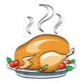 Cartoon image of cooked turkey Royalty Free Stock Photo