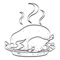 Cartoon image of cooked turkey Royalty Free Stock Photo