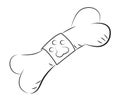 Cartoon image of Dog bone Icon. Bone symbol Royalty Free Stock Photo
