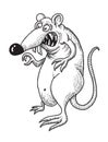 Cartoon image of evil rat Royalty Free Stock Photo