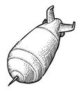 Cartoon image of falling bomb