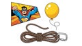 Pop Art Illustration Set with Superhero, Balloon, and Rope Royalty Free Stock Photo