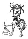 Cartoon image of female viking