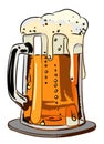 Cartoon image of foamy beer