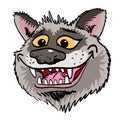 Cartoon image of grinning wolf face