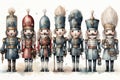 Cartoon image of a group of soldiers from the Middle Ages. Generative AI Generative AI