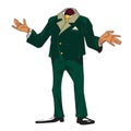 Cartoon image of headless businessman