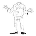 Cartoon image of headless businessman