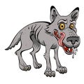 Cartoon image of hungry wolf Royalty Free Stock Photo