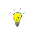 Cartoon image of a light bulb Royalty Free Stock Photo