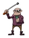 Cartoon image of mean old man Royalty Free Stock Photo