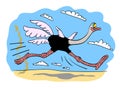 Cartoon image of ostrich