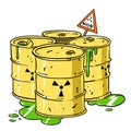 Cartoon image of radioactive waste