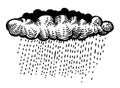 Cartoon image of Rain Icon. Cloud rain symbol. Modern forecast s Royalty Free Stock Photo