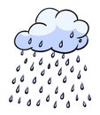 Cartoon image of Rain Icon. Cloud rain symbol. Modern forecast s Royalty Free Stock Photo