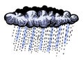Cartoon image of Rain Icon. Cloud rain symbol. Modern forecast s Royalty Free Stock Photo