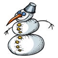 Cartoon image of snowman Royalty Free Stock Photo