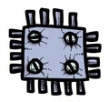 Cartoon image of Technology Icon. Microchip symbol Royalty Free Stock Photo