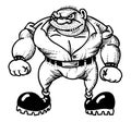 Cartoon image of tough man