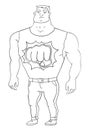 Cartoon image of tough man