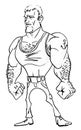 Cartoon image of tough man