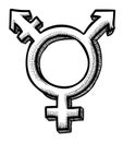 Cartoon image of Transgender Icon. Gender symbol