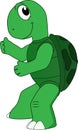 Cartoon image of a turtle dancing happy laughing