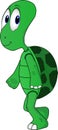 Cartoon of a funny turtle walking