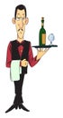 Cartoon image of waiter