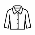 Minimalistic Outline Dress Shirt Icon In Monochrome