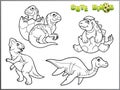 Cartoon images of little cute dinosaurs Royalty Free Stock Photo