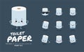 Cartoon images of Toilet Paper. First set. Vector Illustration