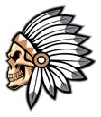 Cartoon of indian chief skull Royalty Free Stock Photo
