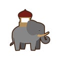 Cartoon indian elephant ornament annual festival