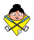 Cartoon Indian Lady Golf Mascot