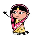 Cartoon Indian Woman Begging