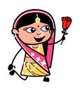 Cartoon Indian Woman Proposing