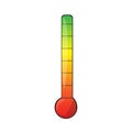 Cartoon indicator thermometer. Level rating indicator, vector illustration Royalty Free Stock Photo